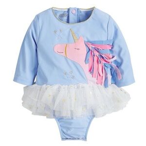 Mud Pie Unicorn One-Piece Rash Guard Swimsuit